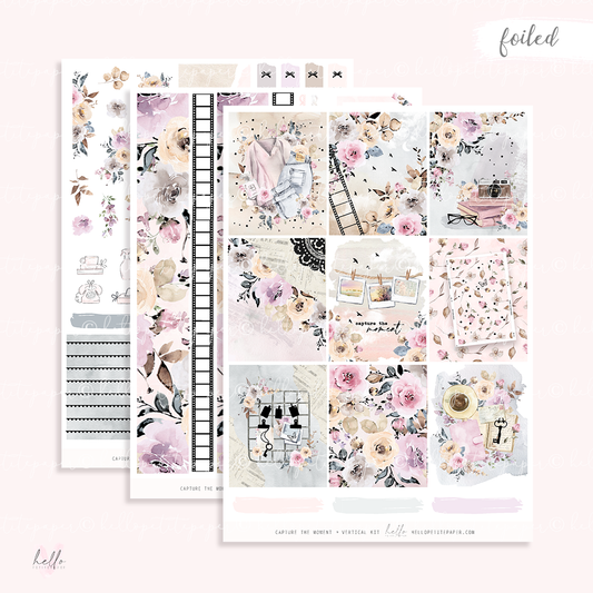 Capture the moment - FOILED KIT - premium matte paper sticker kit