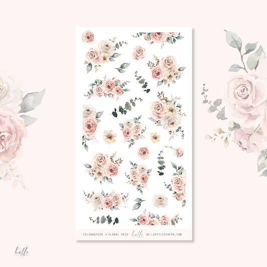 Celebration - floral deco, planner stickers