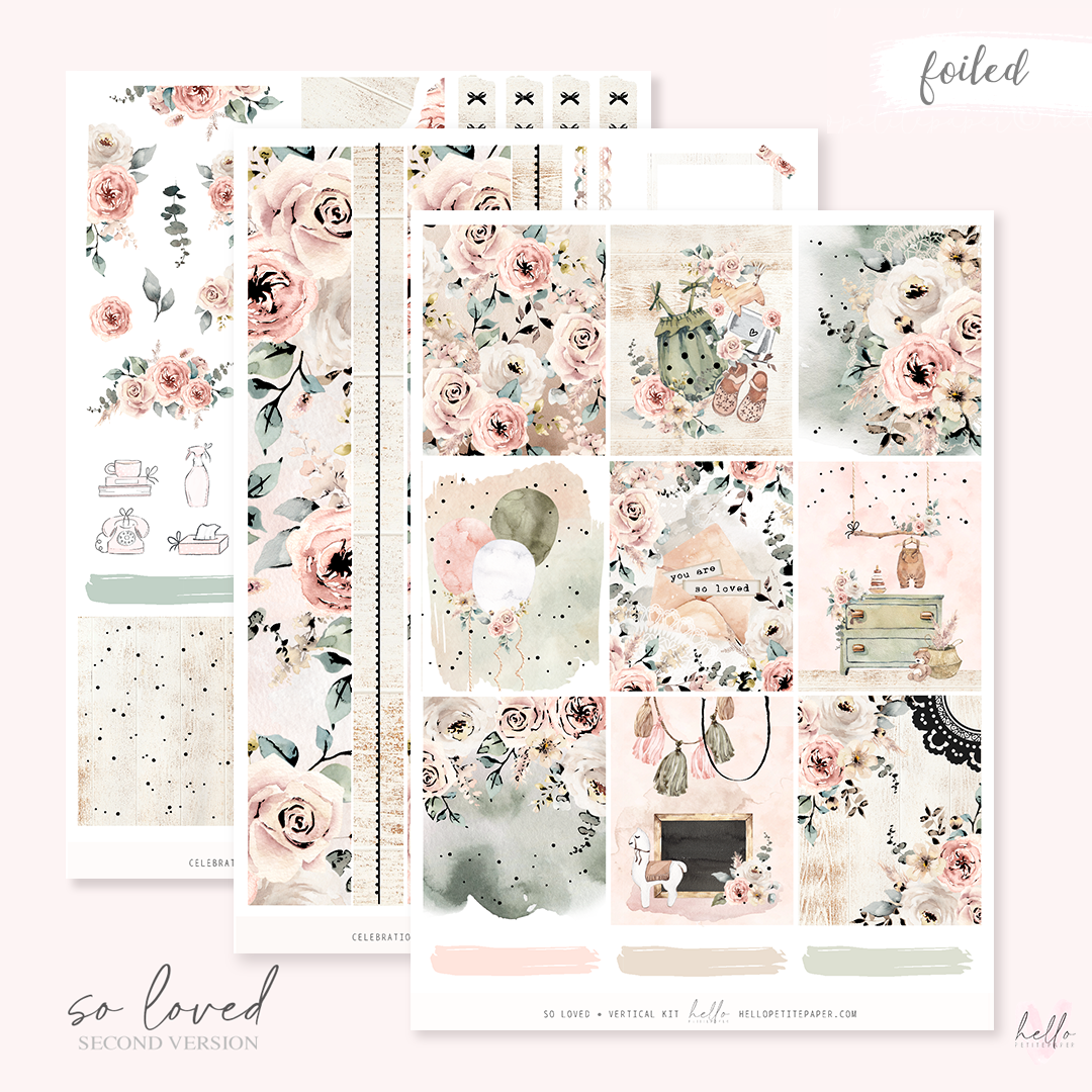 Celebration/So Loved - FOILED KIT - premium matte paper sticker kit