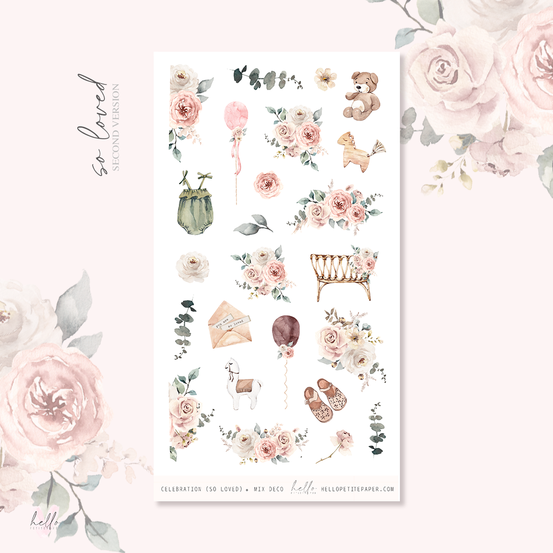 Celebration - MIX deco, planner stickers