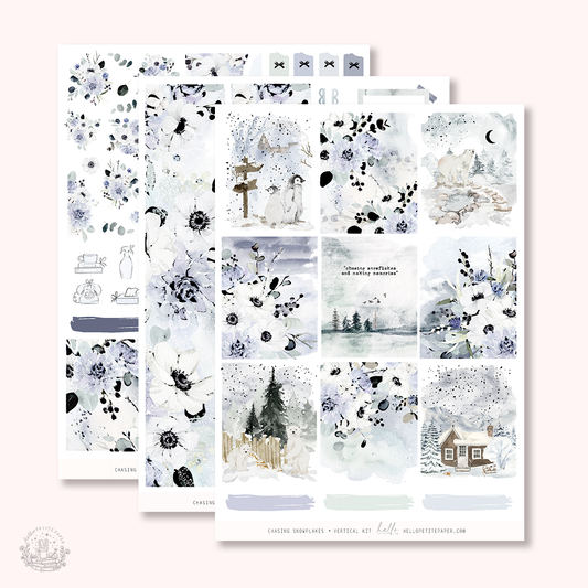 Chasing Snowflakes - FOILED KIT - premium matte paper sticker kit