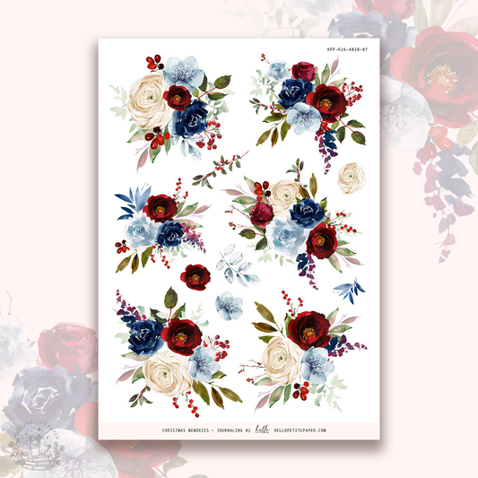 Christmas Memories - Large Floral Deco Stickers.