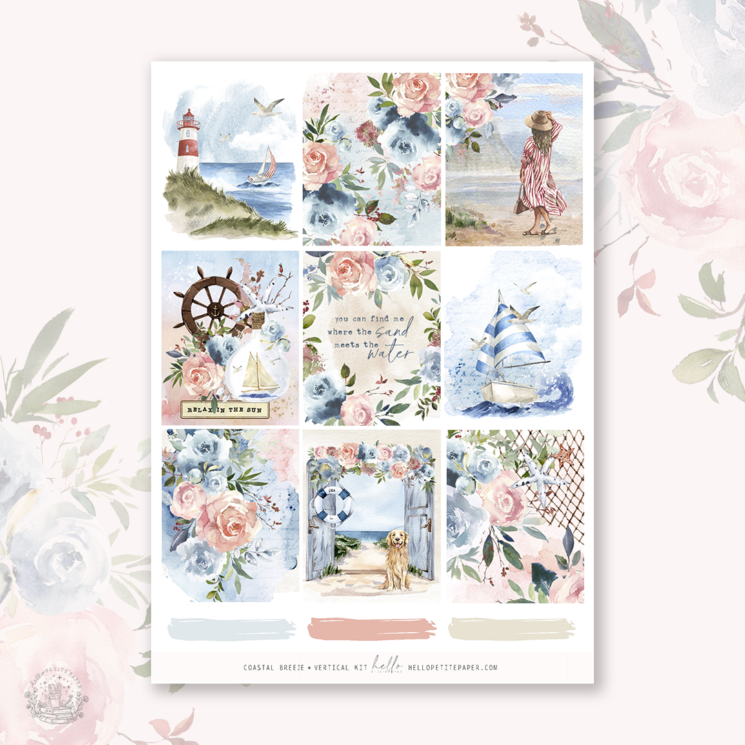 Coastal Breeze  - planner sticker kit (4 sheets or a la carte)