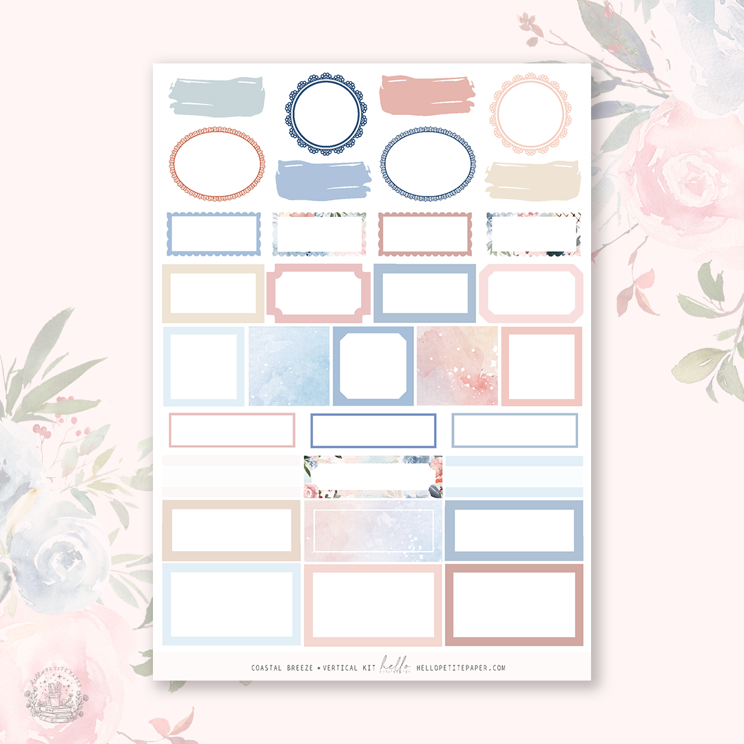 Coastal Breeze  - planner sticker kit (4 sheets or a la carte)