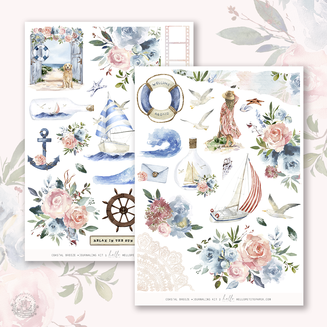 Coastal Breeze  - Journaling Sticker Kit