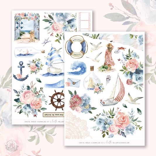Coastal Breeze  - Journaling Sticker Kit