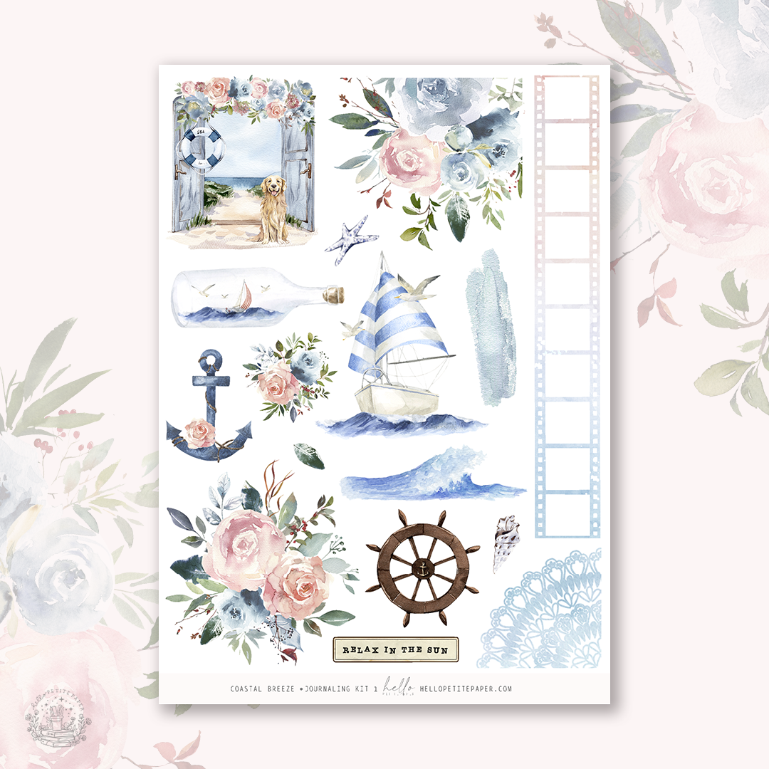 Coastal Breeze  - Journaling Sticker Kit