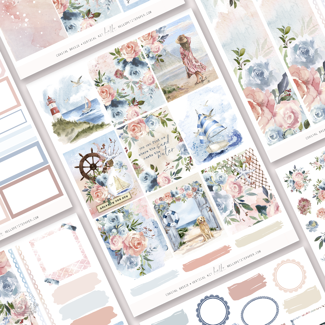 Coastal Breeze  - planner sticker kit (4 sheets or a la carte)