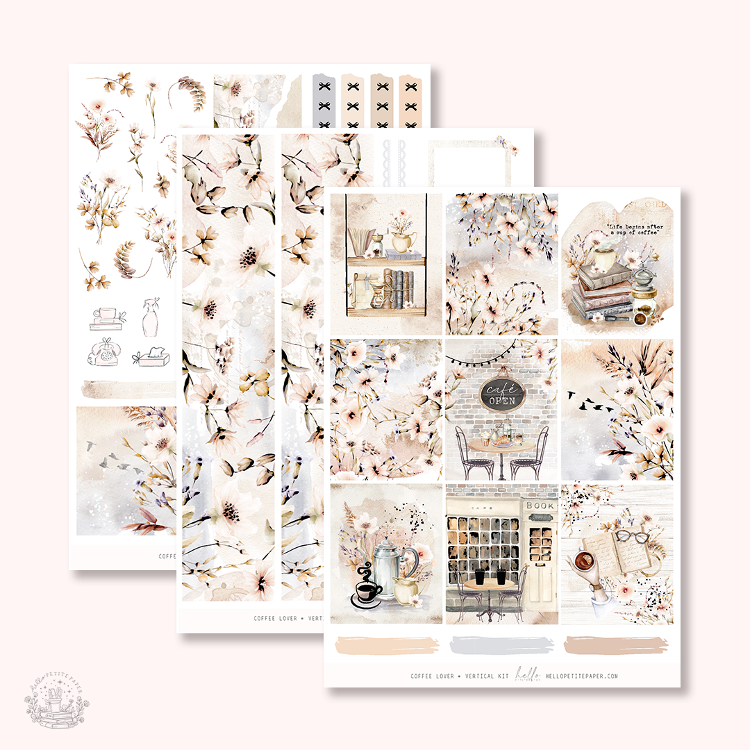 Coffee Lover - FOILED KIT - premium matte paper sticker kit