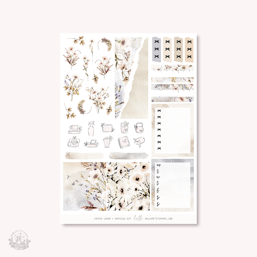 Coffee Lover - FOILED KIT - premium matte paper sticker kit