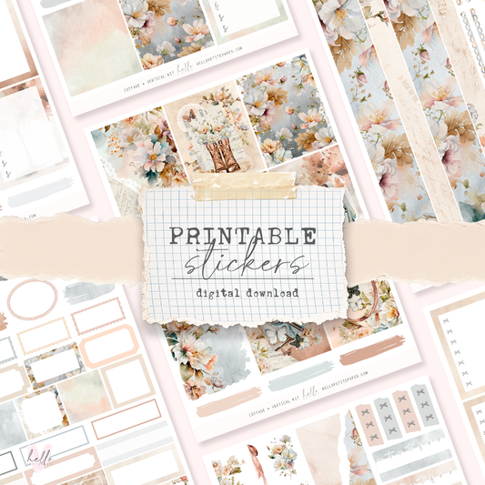 Printable sticker kit - Cottage (4 sticker sheets)