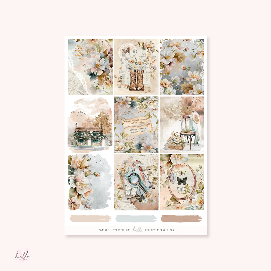 Printable sticker kit - Cottage (4 sticker sheets)