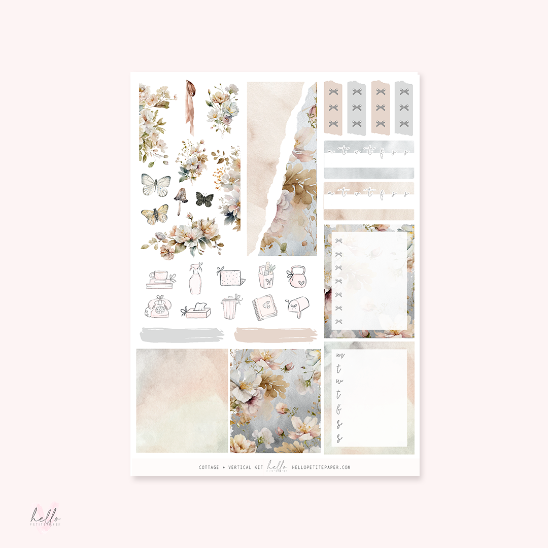 Printable sticker kit - Cottage (4 sticker sheets)