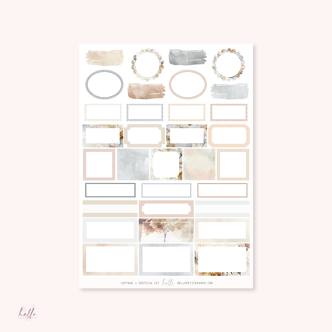 Printable sticker kit - Cottage (4 sticker sheets)