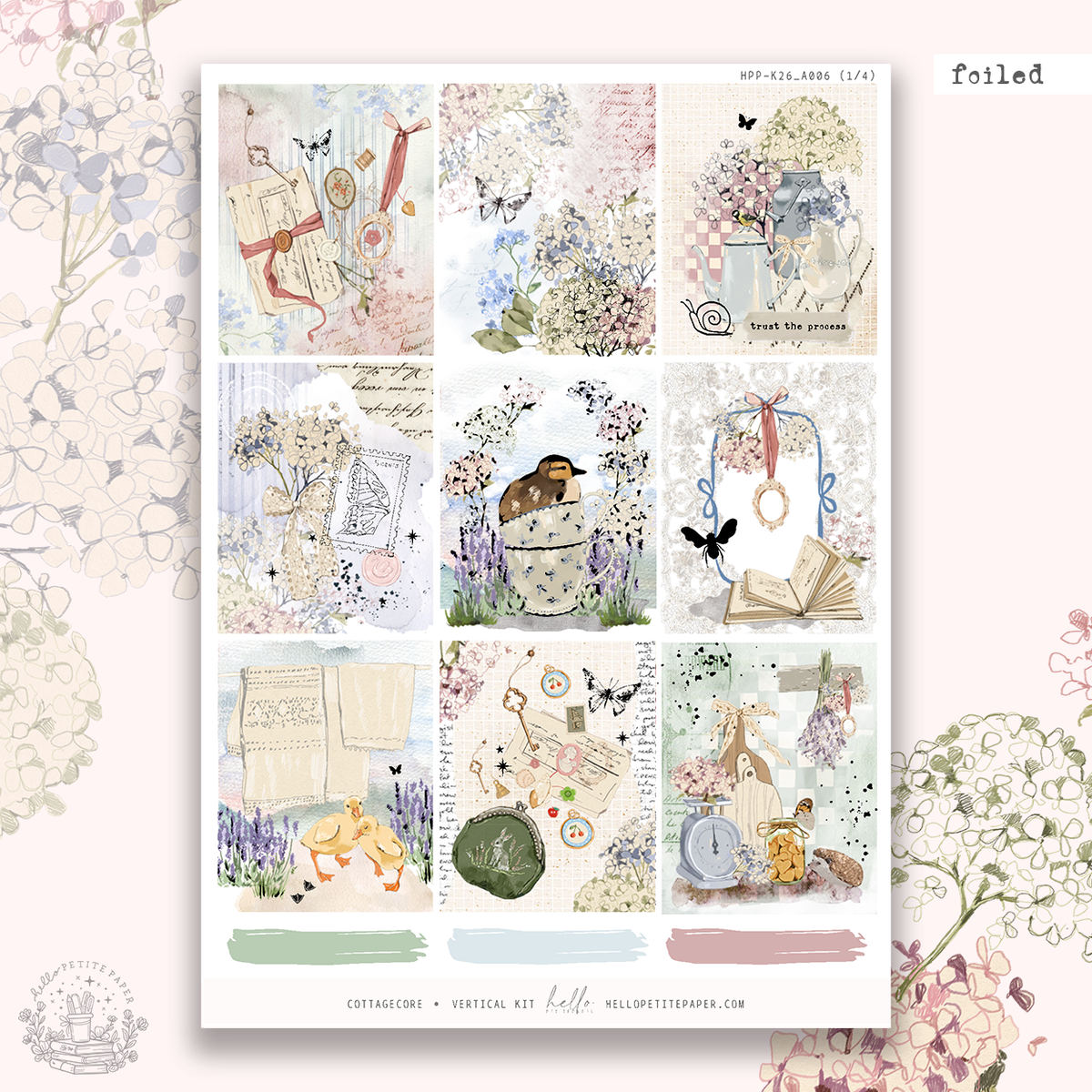 Cottagecore - gold FOILED sticker kit – Hello Petite Paper | Stickers ...