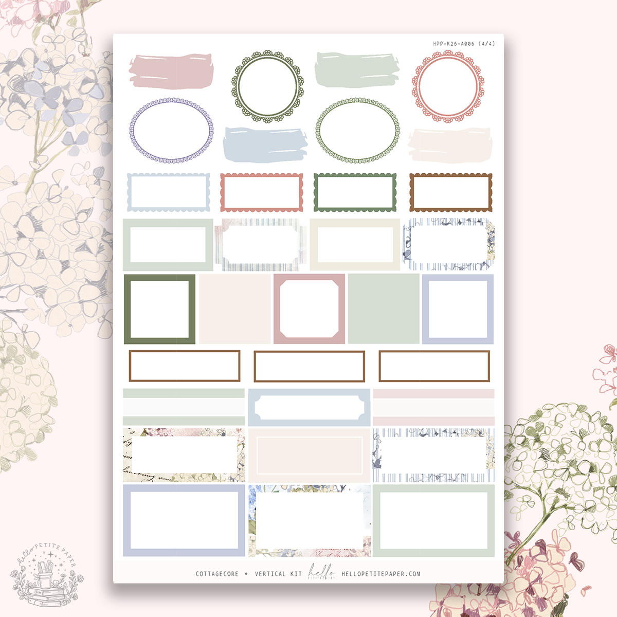 Cottagecore - gold FOILED sticker kit – Hello Petite Paper | Stickers ...
