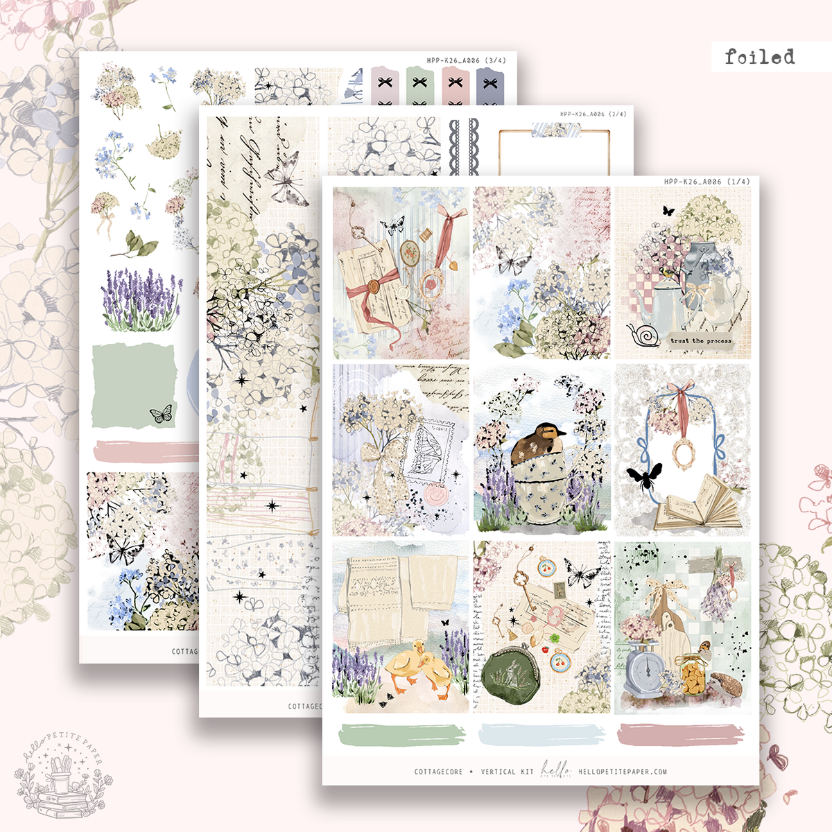 Cottagecore - gold FOILED sticker kit – Hello Petite Paper | Stickers ...