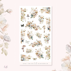 Cottage - floral deco, planner stickers
