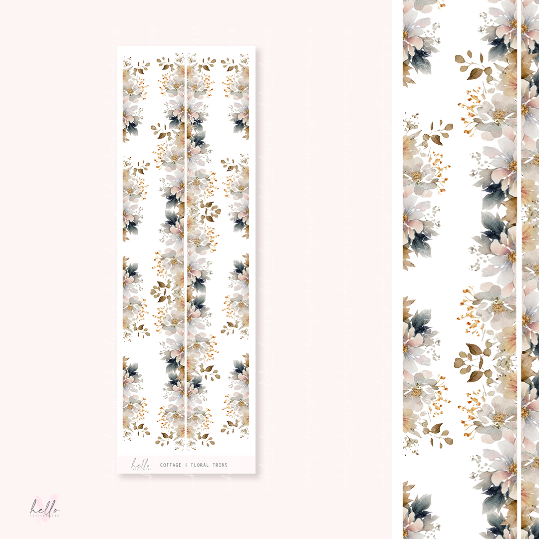 Floral trims | Cottage - planner stickers