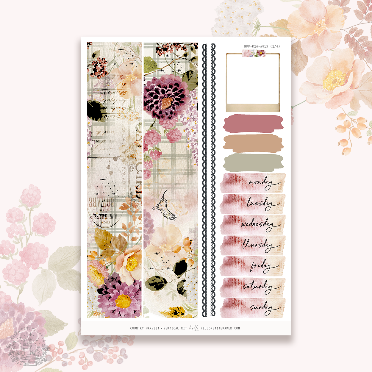 Country Harvest - gold FOILED KIT - premium matte paper sticker kit