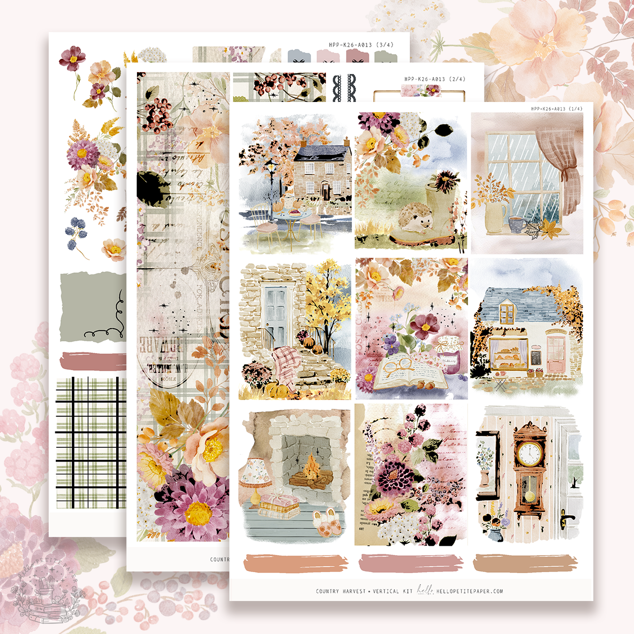 Country Harvest - gold FOILED KIT - premium matte paper sticker kit