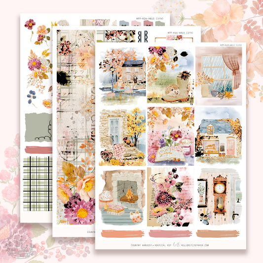 Country Harvest - gold FOILED KIT - premium matte paper sticker kit