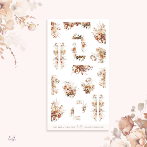 Cozy Days - floral deco, planner stickers
