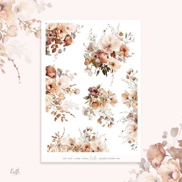 Cozy Days - Large Floral Deco Stickers