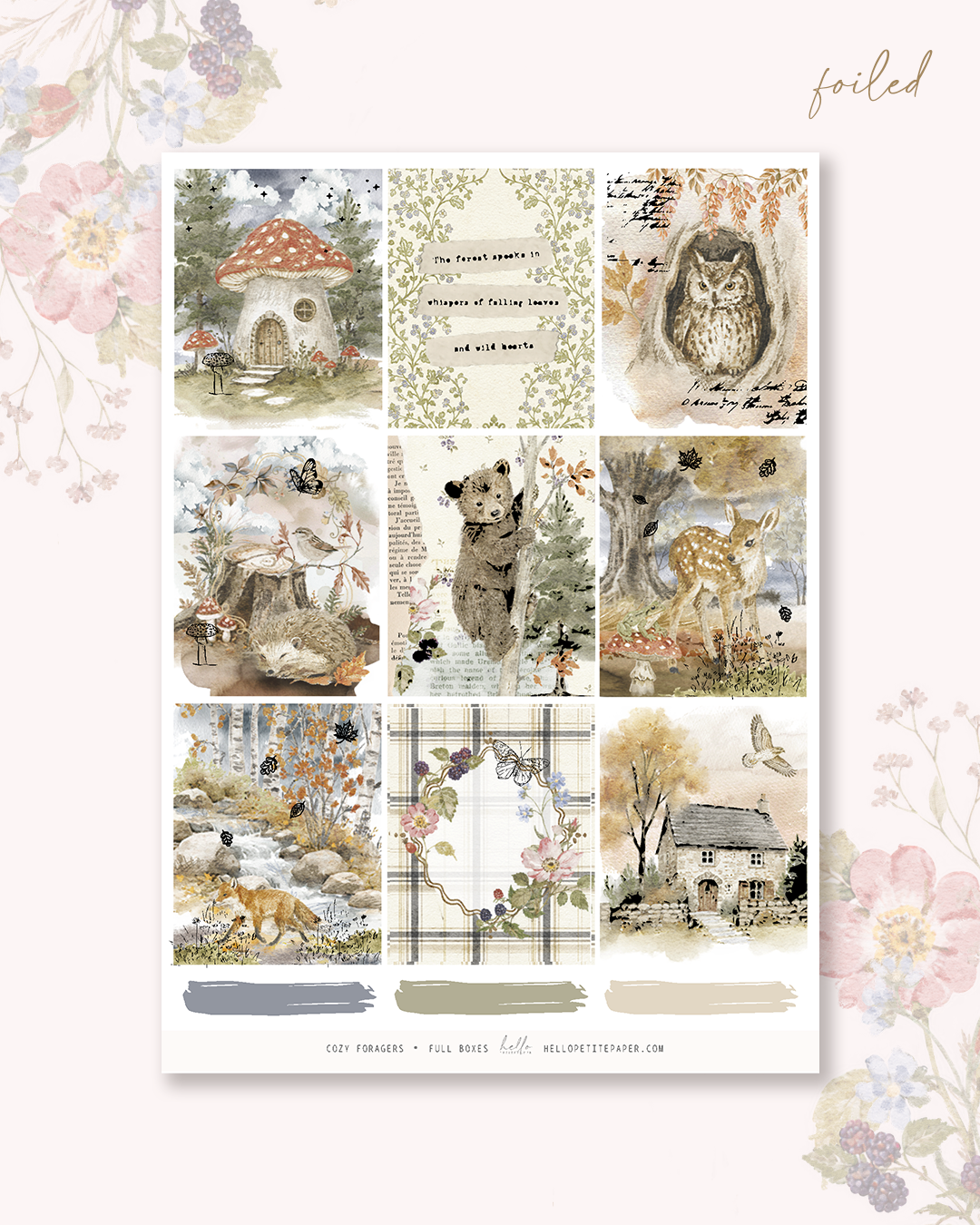 Cozy Foragers - ROSE GOLD FOILED BOXES.