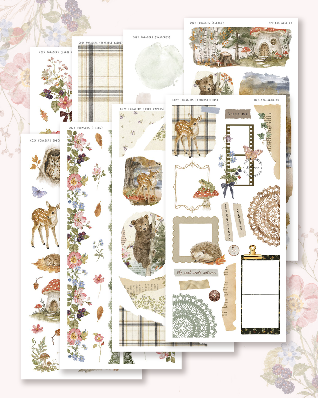Cozy Foragers - Deco stickers (choose from 10 designs).