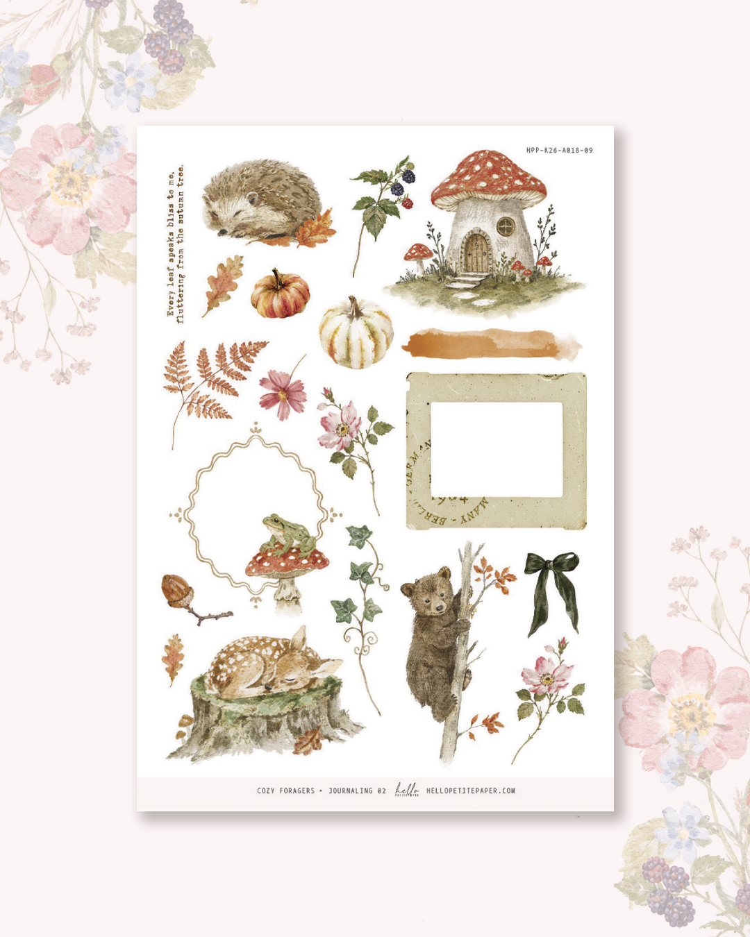 Cozy Foragers  - Journaling Sticker Kit.