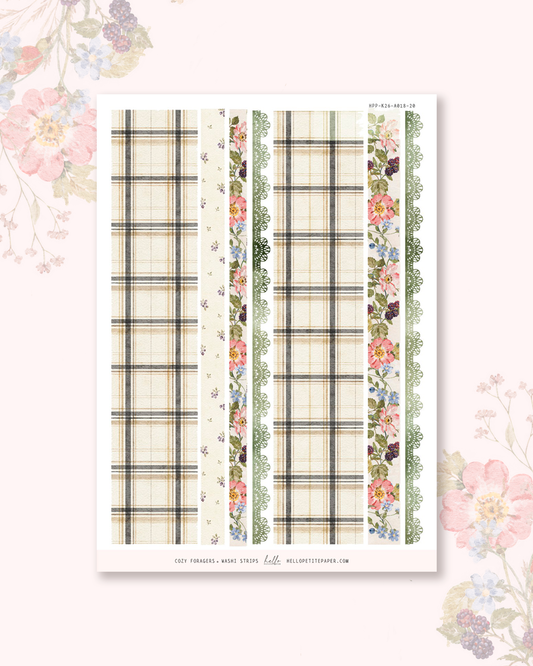 Cozy Foragers - WASHI STRIPS STICKERS.