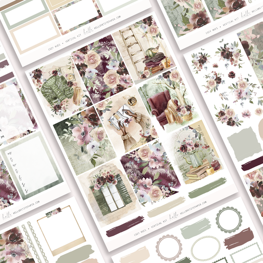 Cozy Hues  - vertical planner sticker kit (4 sheets or a la carte)