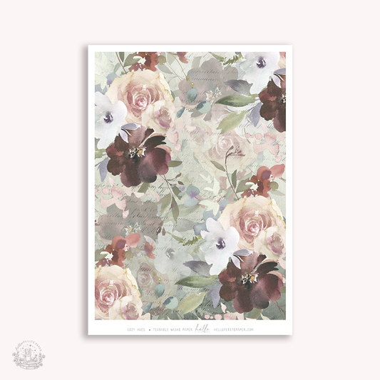 Cozy Hues  | tearable washi sticker  sheet