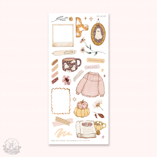 Doodle deco stickers -  Cozy season journaling 02 (A187)
