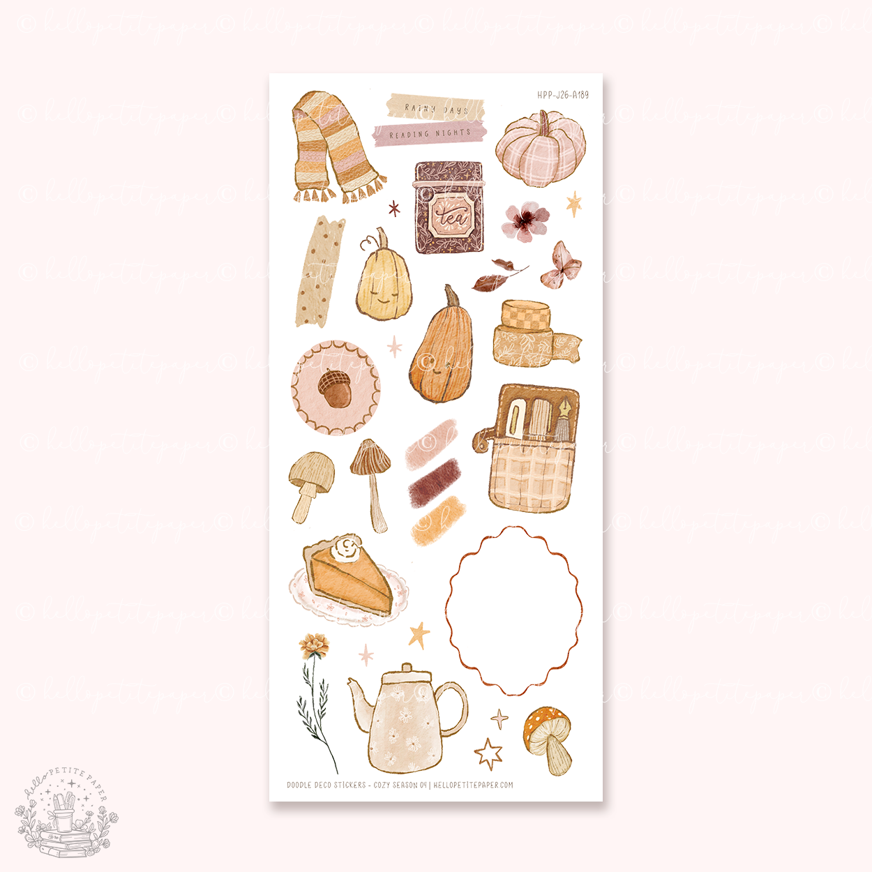 Doodle deco stickers -  Cozy season journaling 04 (A189)