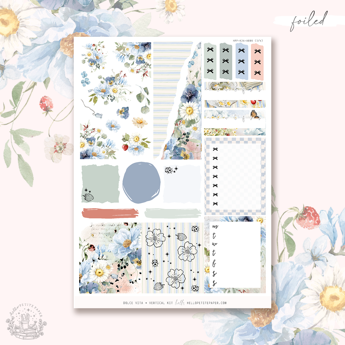 Sticker Vta Dolce Vita - gold FOILED sticker kit – Hello Petite Paper | Stickers ...