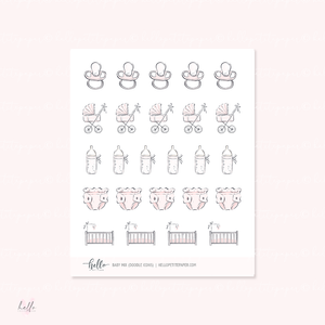 Doodle Icons (BABY MIX) | hand-drawn planner stickers