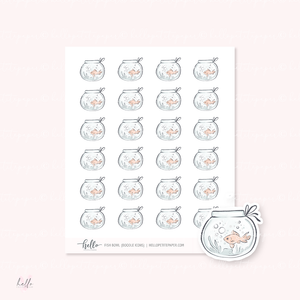 Doodle Icons (FISH BOWL) | hand-drawn planner stickers