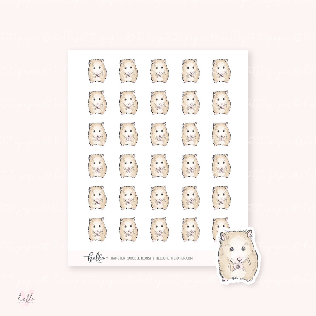 Doodle Icons (HAMSTER) | hand-drawn planner stickers