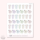 Doodle Icons (RAINBOW COFFEE) | hand-drawn planner stickers