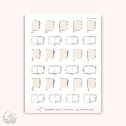 Doodle Icons (A6 HOBO) | hand-drawn planner stickers