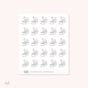 Doodle Icons (PET FOOD) | hand-drawn planner stickers