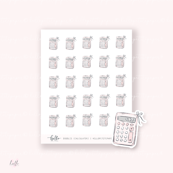 Doodle Icons (CALCULATOR) | hand-drawn planner stickers