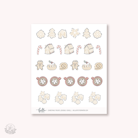 Doodle Icons (CHRISTMAS TREATS) | hand-drawn planner stickers