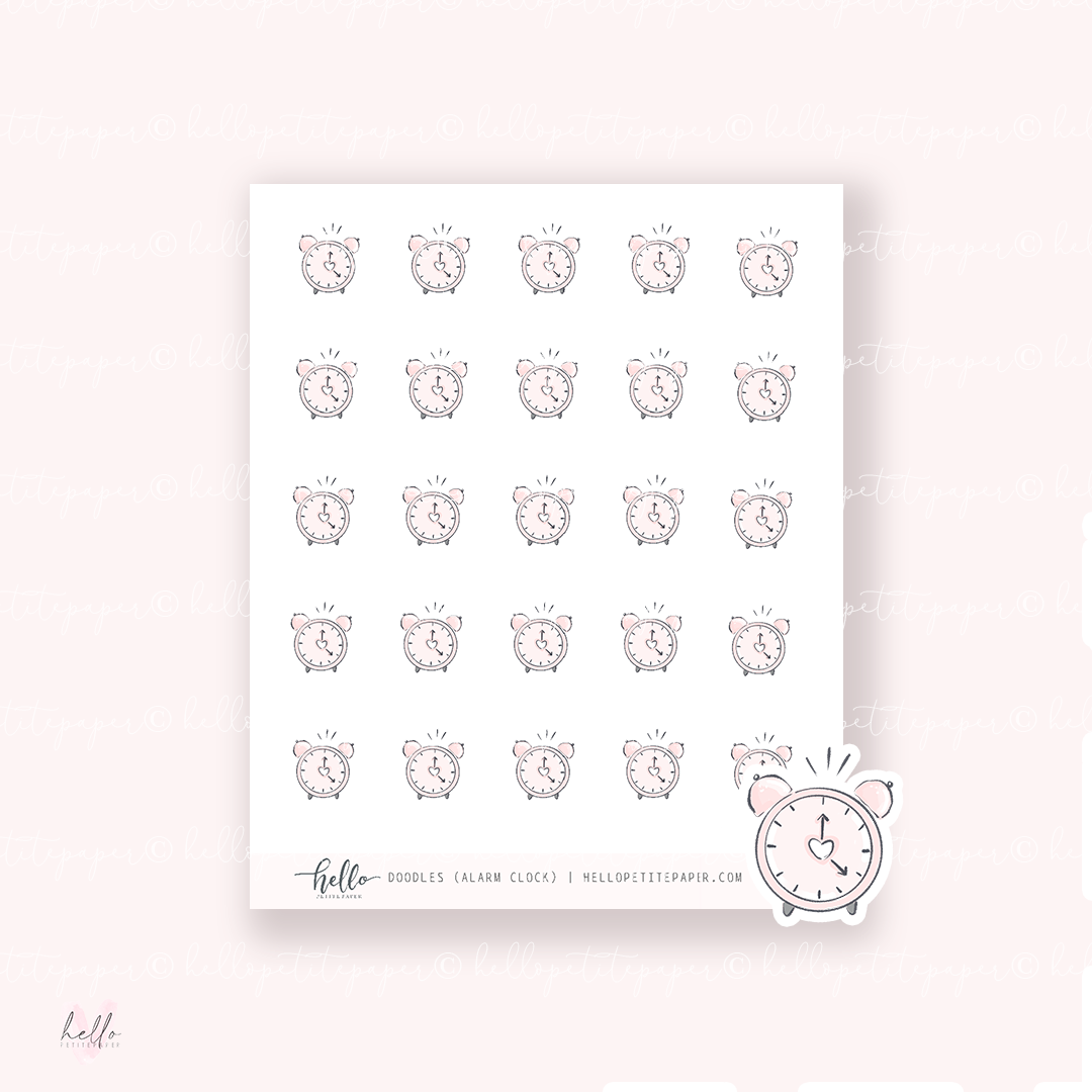 Doodle Icons (CLOCK) | hand-drawn planner stickers