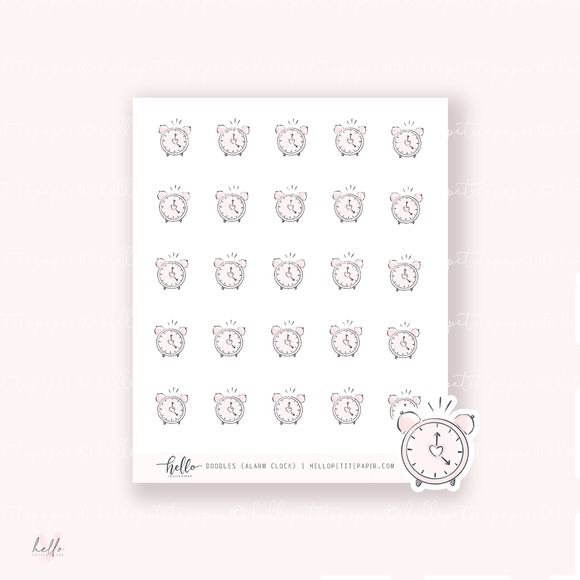 Doodle Icons (CLOCK) | hand-drawn planner stickers