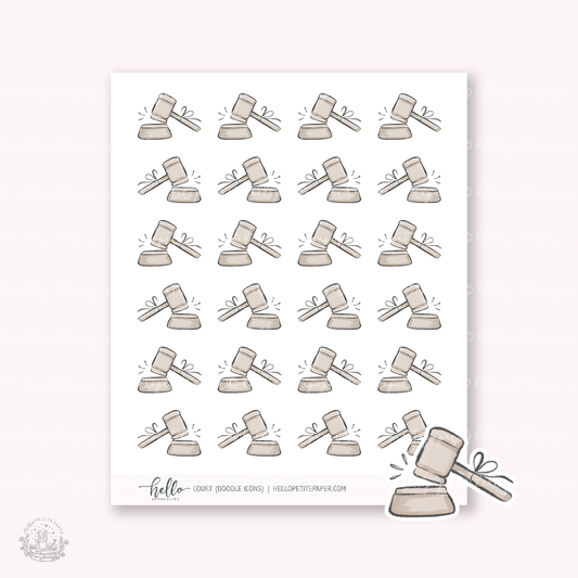 Doodle Icons (COURT) | hand-drawn planner stickers
