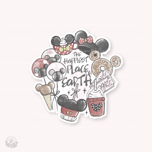 Holographic doodle STICKER die-cut (theme park) - choose your design