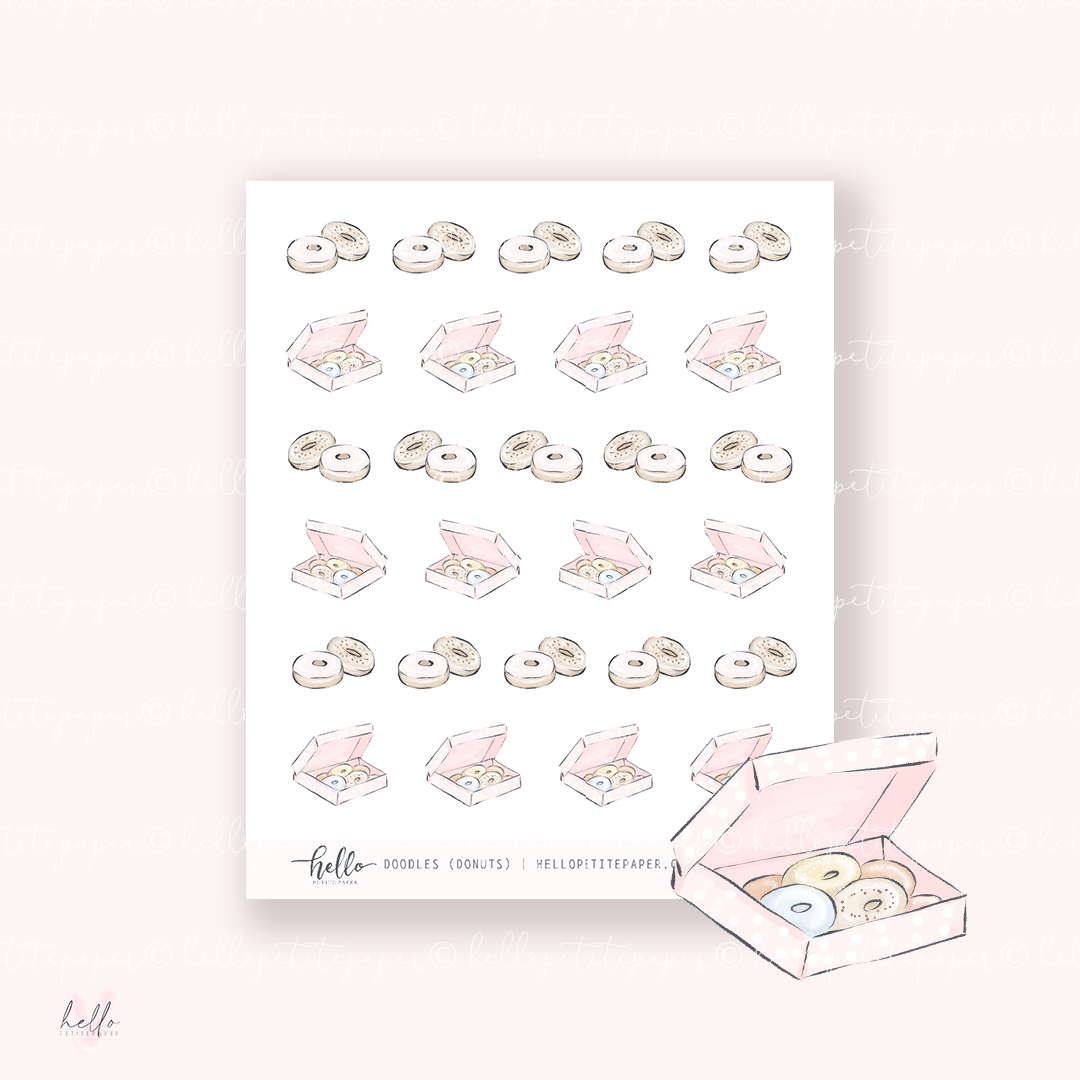 Doodle Icons (DONUTS) | hand-drawn planner stickers